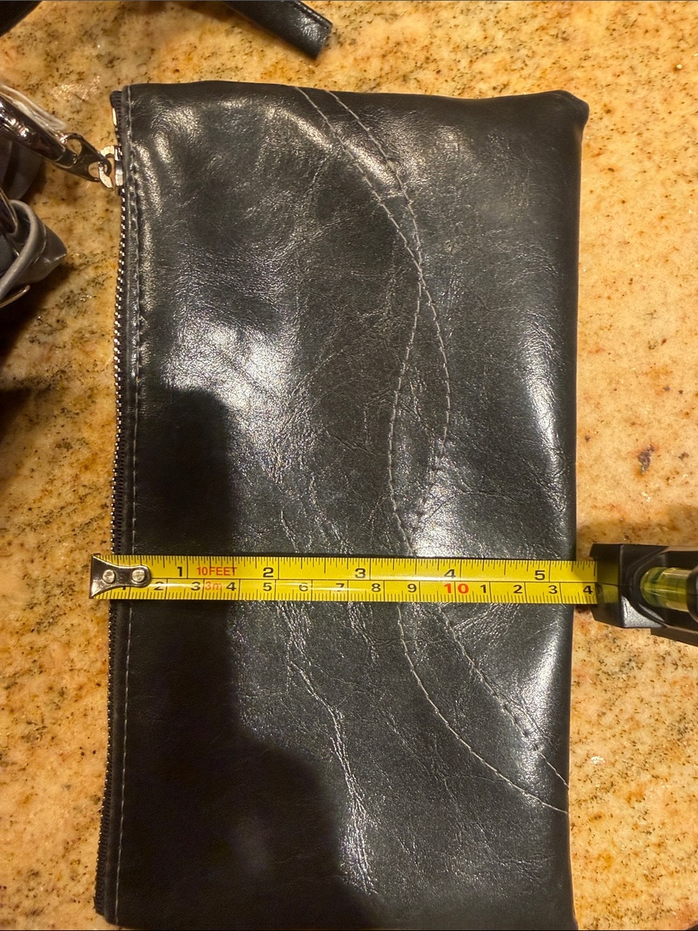 Crystalyn Kae Gray half moon purse with matching black Pouch. NWOT vegan - Picture 5 of 12